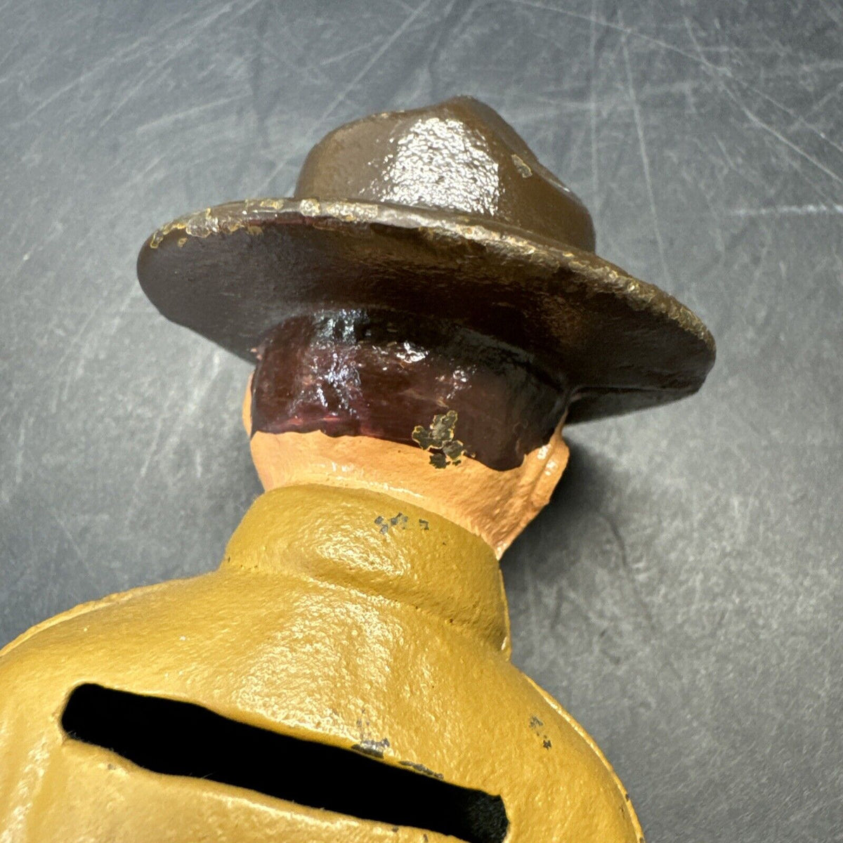 Ranger Dough Boy Solider Cast Iron Still Penny Bank