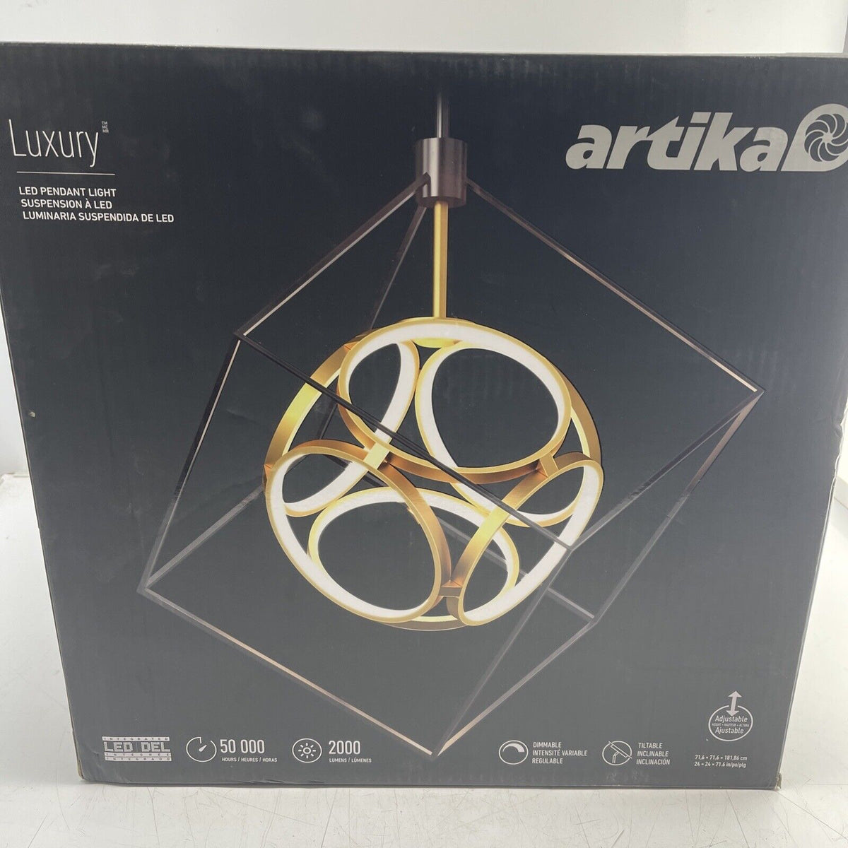 Artika PDT-LU-HD2 Luxury 29W Integrated LED Pendant Light - Black