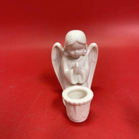 Vintage Pair of Praying Angels Candle Stick Holders Colonial Candle Japan White