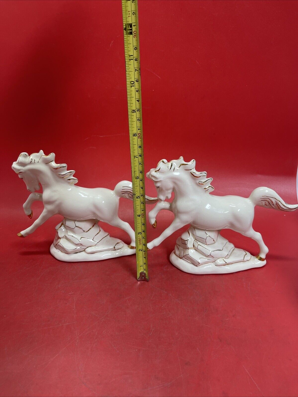 Beautiful porcelain carriage with horses, Cinderella and Prince.