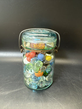 Vintage Collectible Marbles Balls In Jar Decor, #3