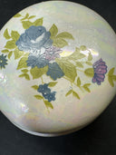 Vintage  Ceramic Flower Design Jewelry Trinket Box/Made in Taiwan, Lot Of 2