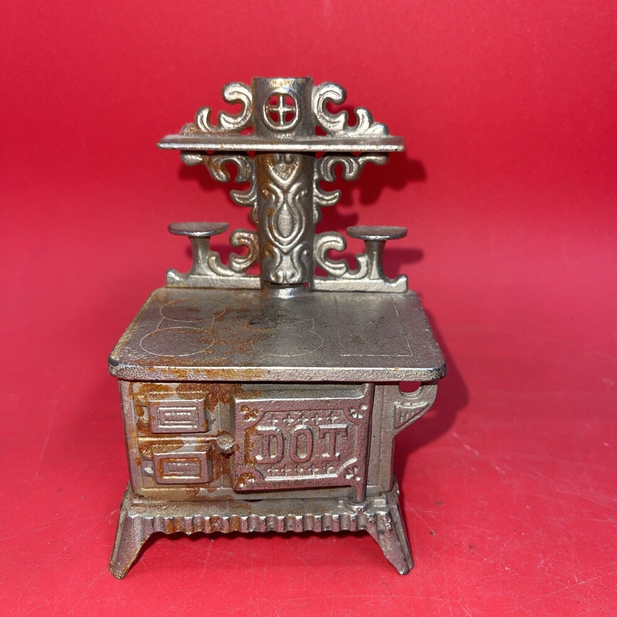 Vintage Cast Iron Miniature DOT Stove Doll house Furniture Collectible Detailed