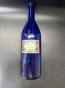 Vintage Glass Bottle Irish Cream Tall Cobat Blue Cylinder Shape 0.75l