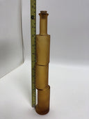 Vintage Artistic Crank Shaped Offset Cylinders Blue Glass Oil/Vinegar Bottle