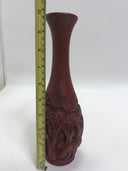 Vase Wood Vessel Handcarved with Palm Trees