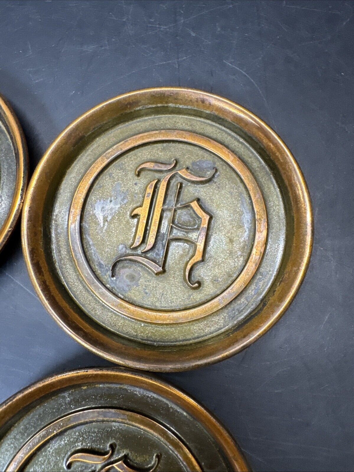 VINTAGE SOLID METAL COPPER FINISH LETTER E/ Lot Of 8
