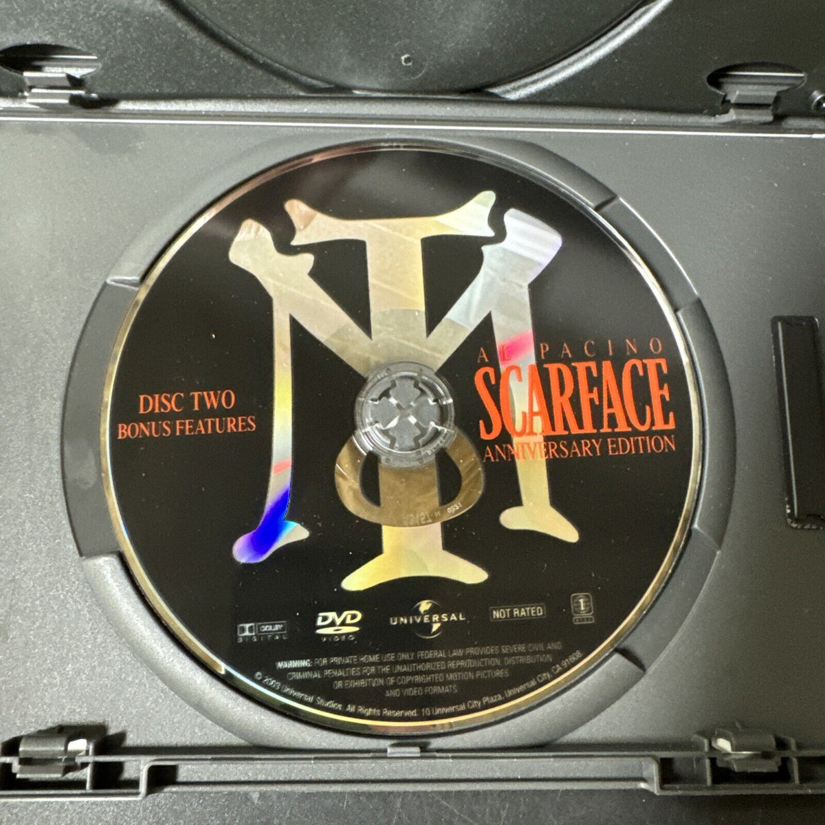 Scarface Al Pacino Two Disk Anniversary Edition In Original Black Box