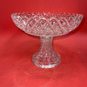 Imperial Glass Lace Edge Diamond Cut Base Pedestal Bowl