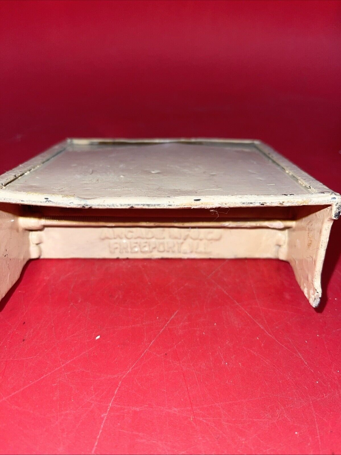 Vintage Aracade Cast Iron Doll House Miniature Table & Bench Chair