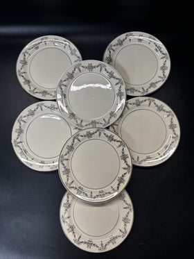 Vintage Taylor Smith & Taylor China with Platinum Trim 6.25"Dessert Plates/Lot 7