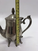 Antique Silverplate Coffee/Tea Pot Footed Hinged Lid - Pretty