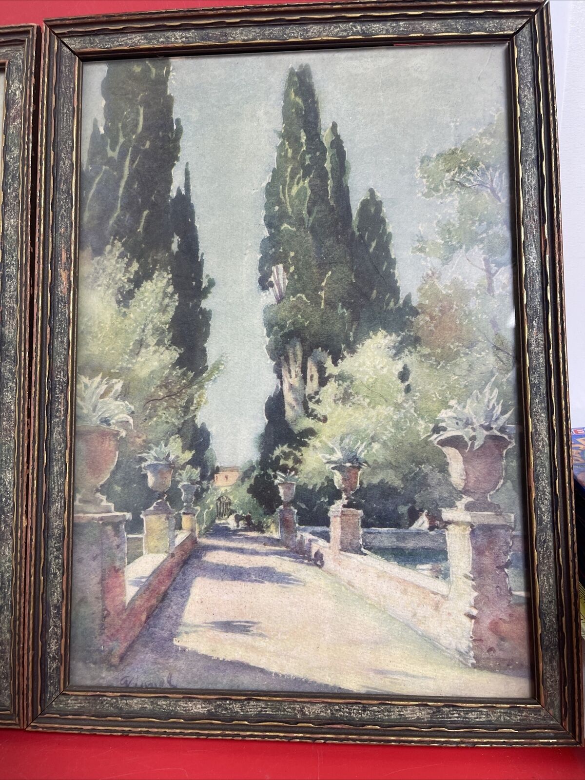 PIERRE VIGNAL Watercolor Art Print TIVOLI In the Gardens Of The Villa Adriana 2
