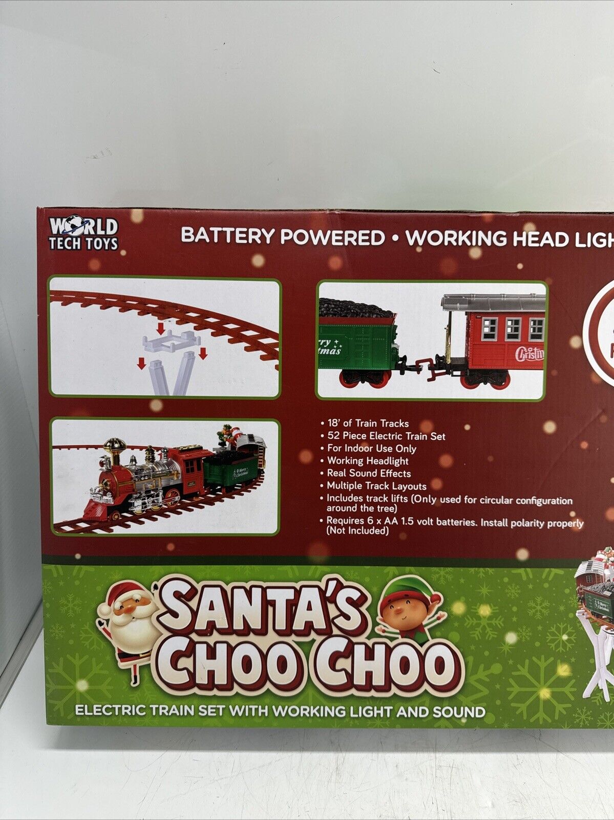 WORLD TECH TOYS SANTA'S CHOO CHOO ELECTRIC TRAIN With Working Light And Sound