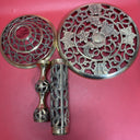 Vintage Brass Effect Metal Fretwork Plant Stand 17.5”