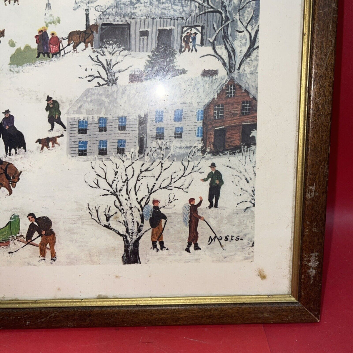 Vintage Art Print Grandma Moses 1951 A Frosty Day Art In America