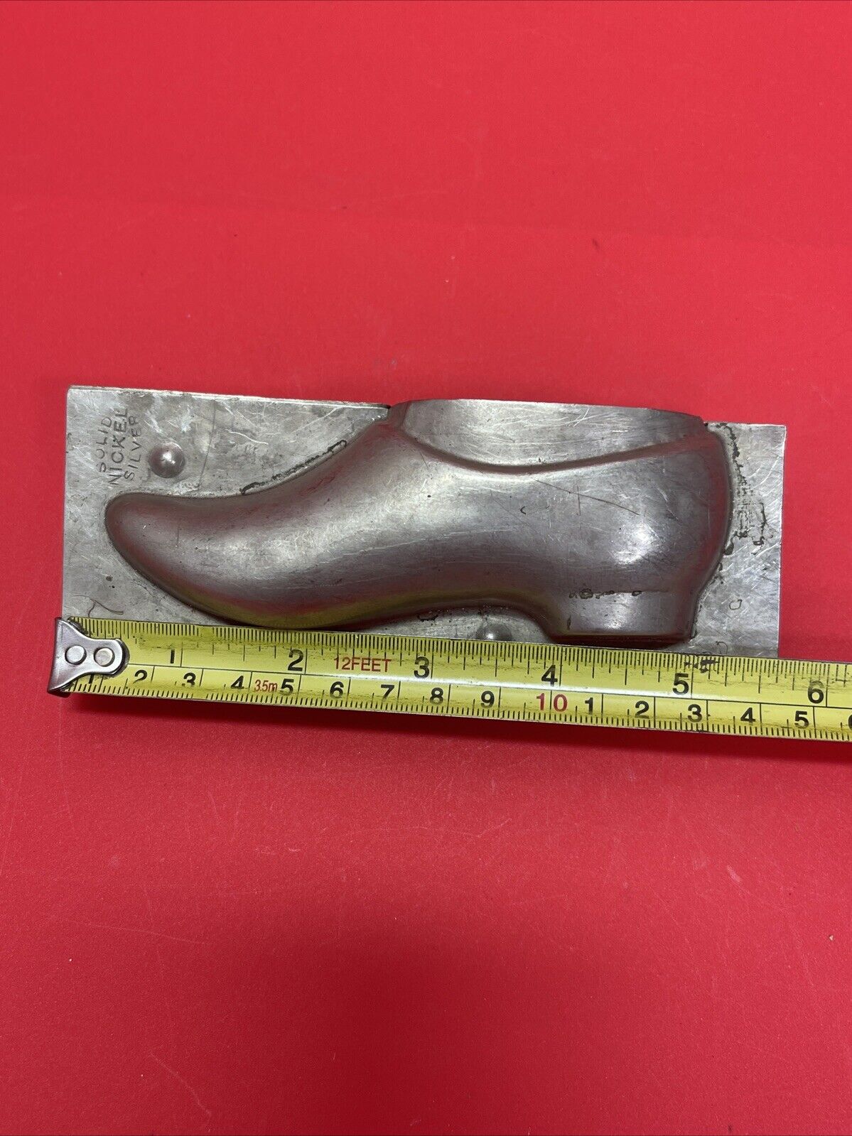 B-M Chocolate Solid Nickel Silver Dutch Shoe #27 Candy Mold Vintage