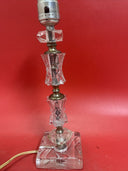 Antique Electric Cut Glass Mantle or Dresser Lamp Art Deco Style - Works!