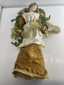 Christmas Ceramic & Fabric Angel Standing Figurine 24” Tall Holiday Decor