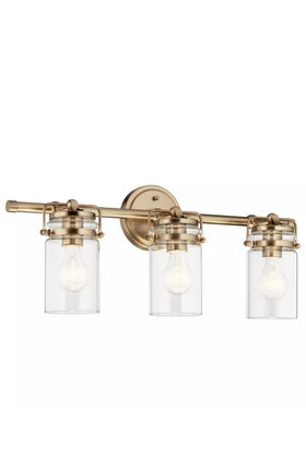 Kichler 45689 CPZ Brinley 3 Light 24"W Bathroom Vanity Light