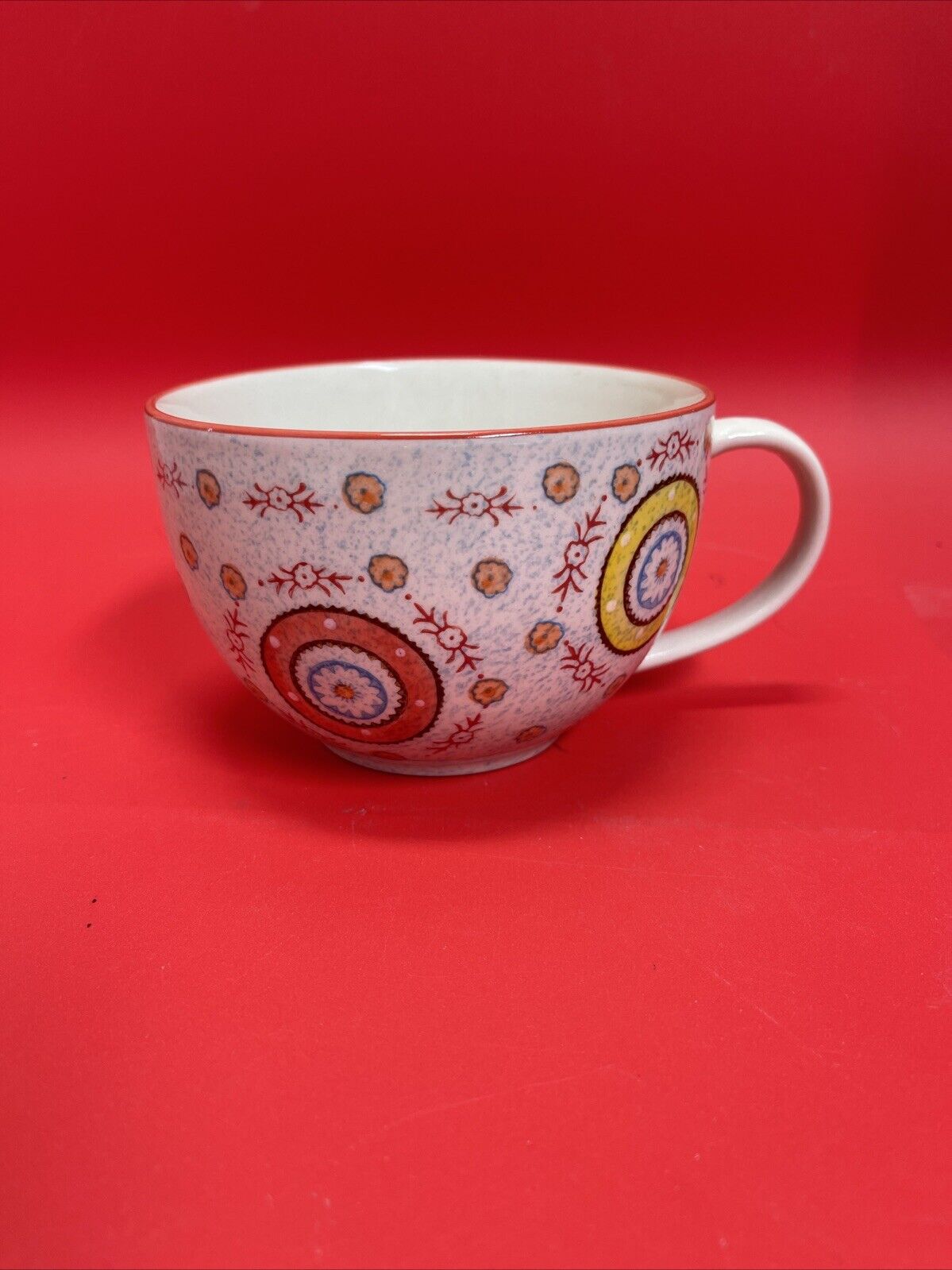 Miyabi Large Tea/Coffee Mug Inspired by Dutch Wax, Multicolored Ceramic