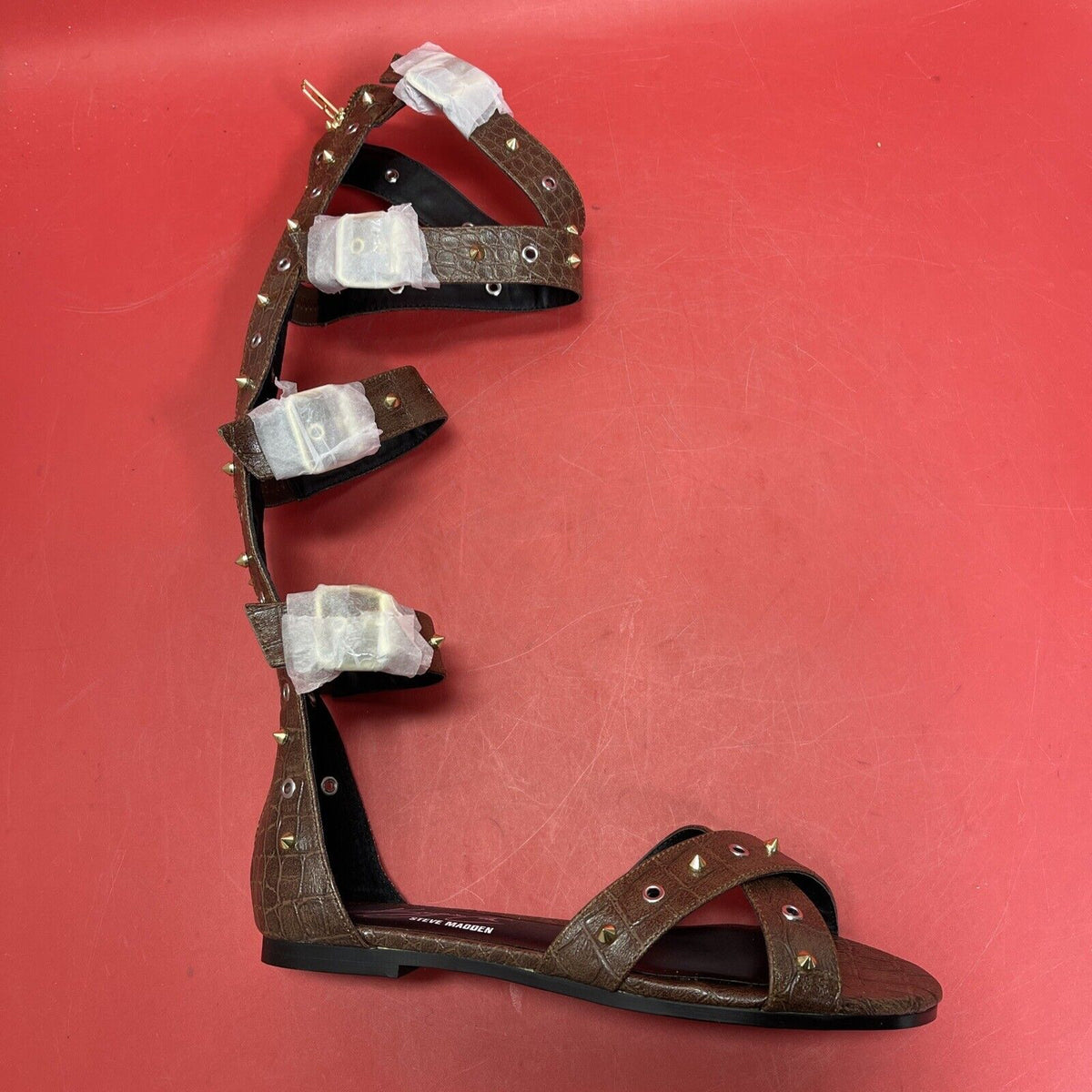 Steve Madden Sharon  Brown Studded Strappy Sandals Size 7.5