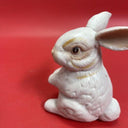 Pair of Royal Crown Bunny Rabbit Figurines Signed J Byron