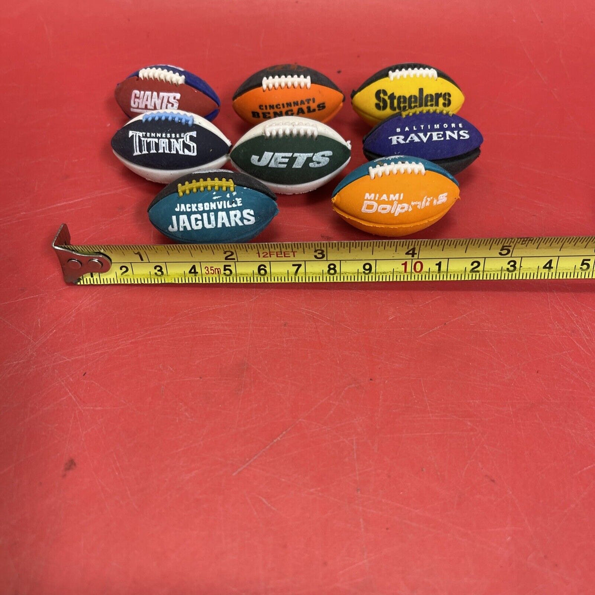 MINI FOOTBALL 5 PIECE RUBBER BUILDABLE 1.5" LONG Lot8 # 2