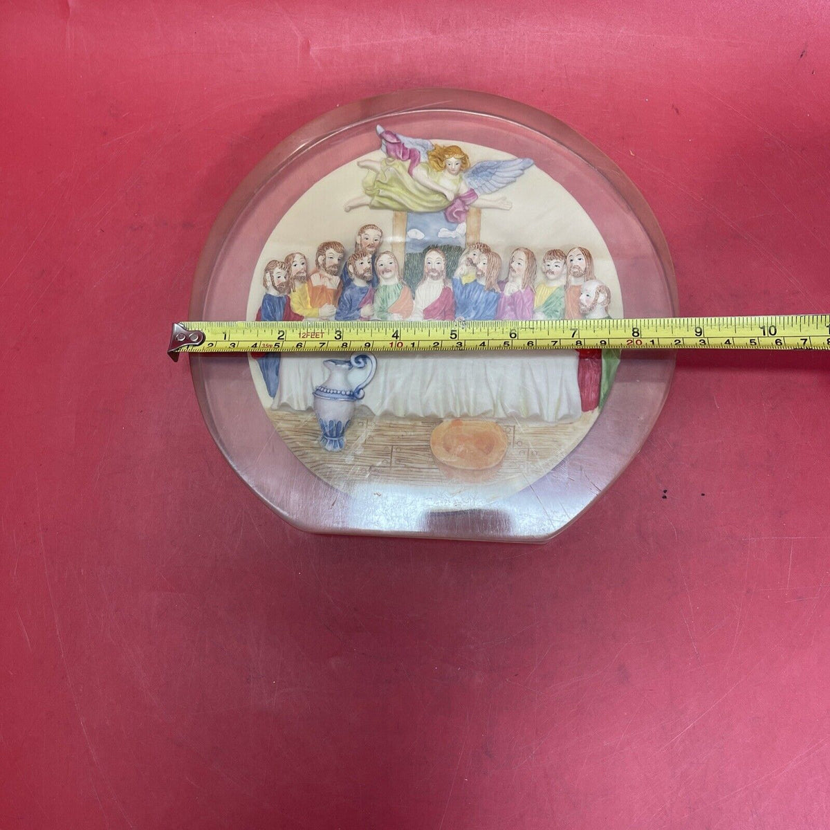 BEAUTIFUL VINTAGE LAST SUPPER 3D PLATE - STAND