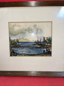 Painting By Gordon Chase Rocks & Sea  1967  OG Watercolor 6”x7”