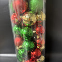 Christmas Tree Ball Ornaments Bronze, Red, Green, Gold 2.36"