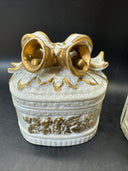 Vintage Trinket Box With Bow And Bells And Gold Accents/ Lot Of 2