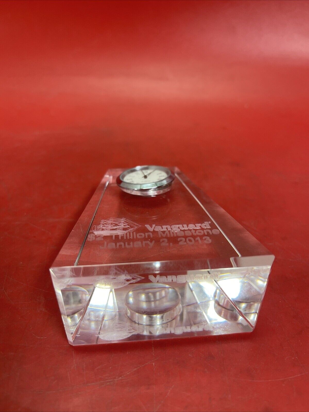 The Vanguard Group $2 Trillion Milestone 2013 EE Quartz Crystal Engraved Clock