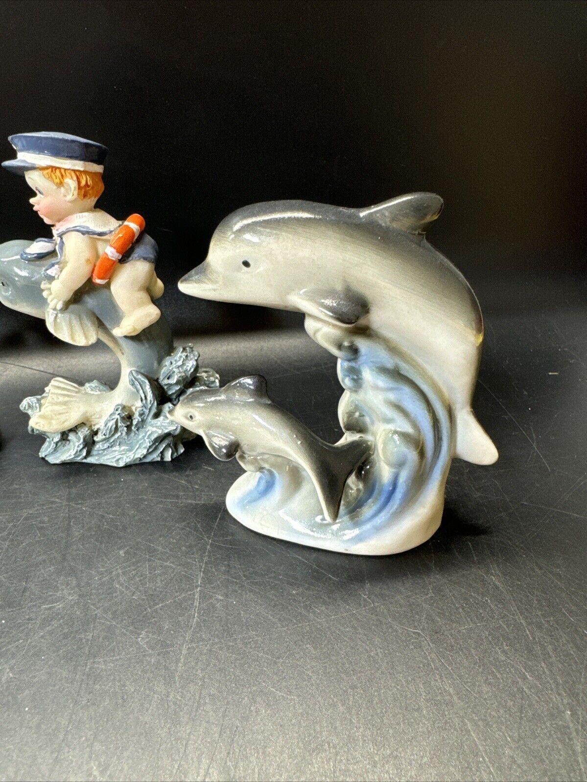 Vintage Collectible Dolphins Figurines/ Lot Of 4