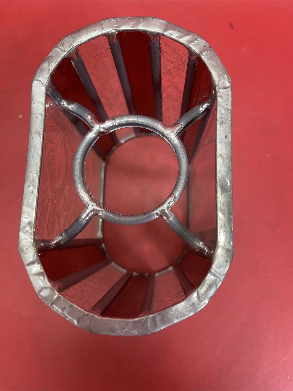 Vintage Candlestick, stained glass, 6 inches high, handmade