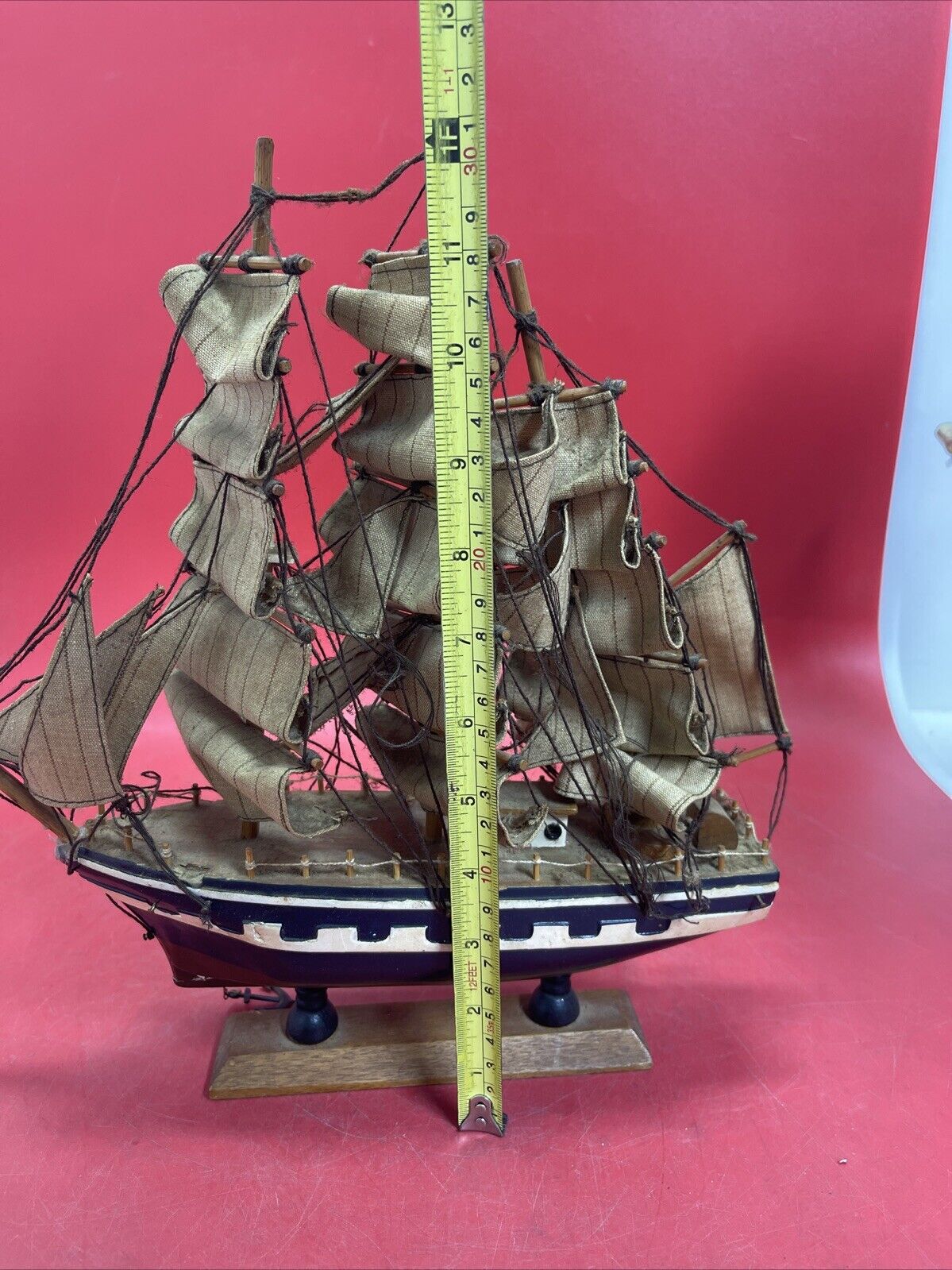 Wooden Ship Model With Anchor