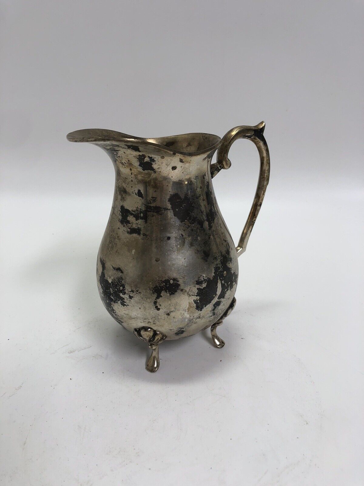 Silverplate Water Pitcher with Ice Guard and Claw Feet