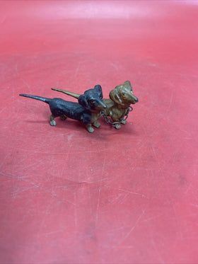 COLD PAINTED AUSTRIAN BRONZE DASCHUNDS FIGURINE