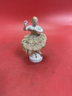 Vintage Lace Draped Lady Figurine