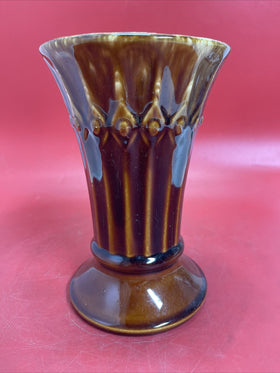 McCoy Tiara USA Pottery Brown Glaze Vase