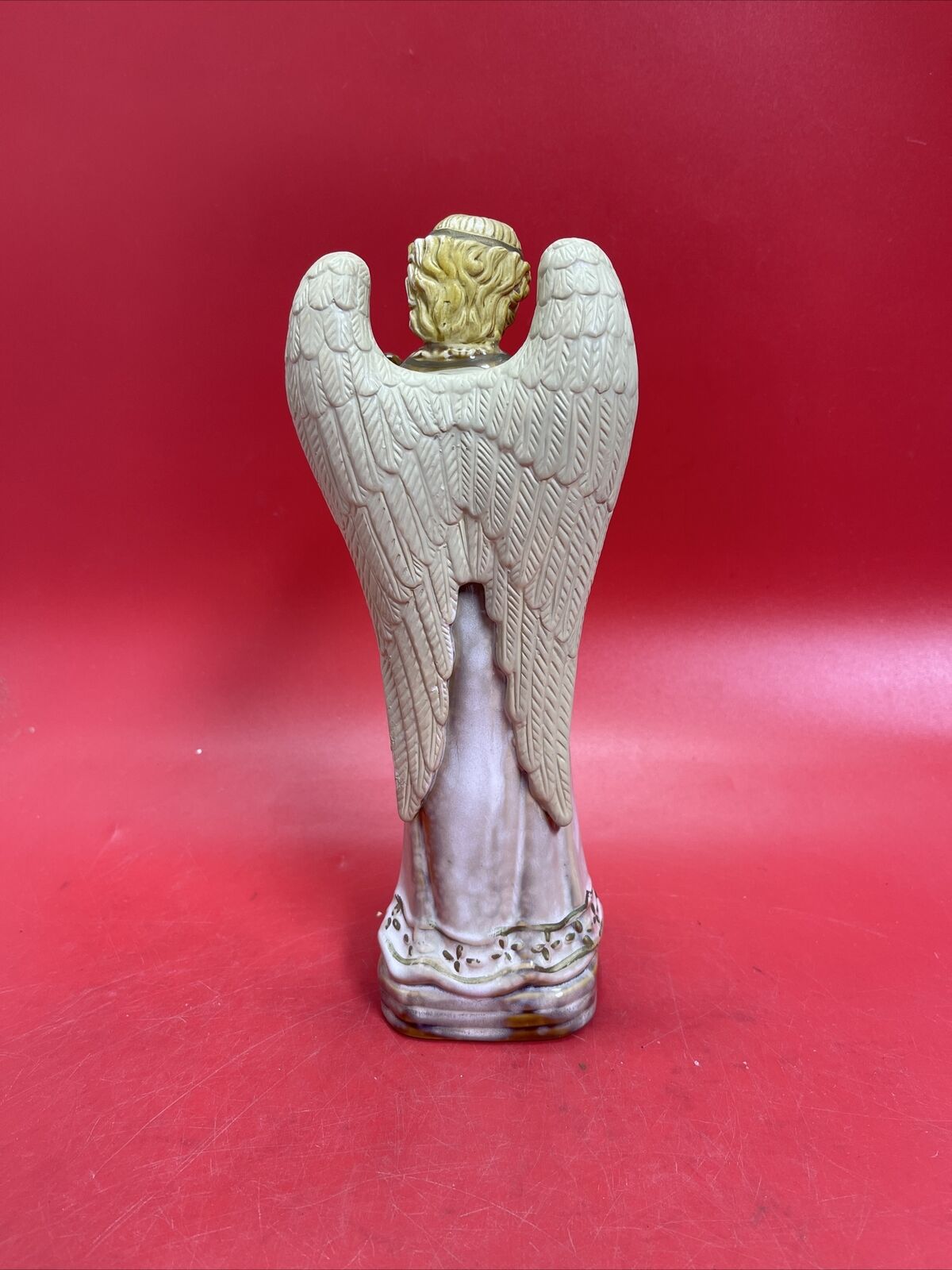 Vintage  Angel Figure Pottery Playing Mandolin