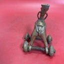 Antique Indian Brass Camel With Rider On Wheels