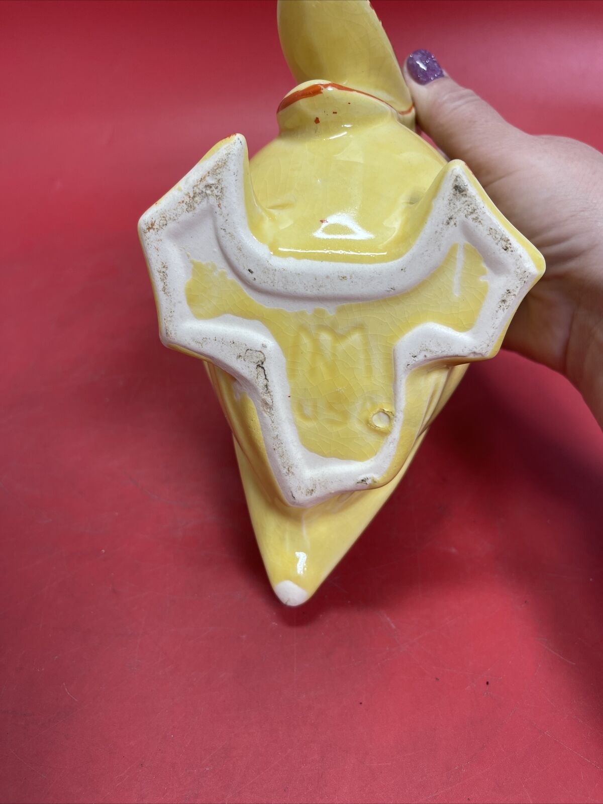 Vintage 1920s NELSON McCOY Cream/Yellow Pelican Ceramic Planter 5.25” T x 7.5” L