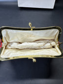 Vintage St. Thomas Red Gold Clutch Purse Handbag