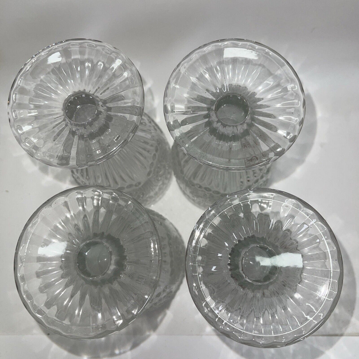 Weddingstar Vintage Inspired Pressed Glass Goblet, Clear 10oz Lot 4