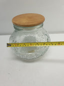 Set 2 Large Glasses Jar Cork Lid 11" and 7” tall. Not Air Tight