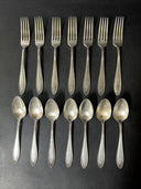 Oneida Community Par Plate Forks And Teaspoons/ Lot Of 14