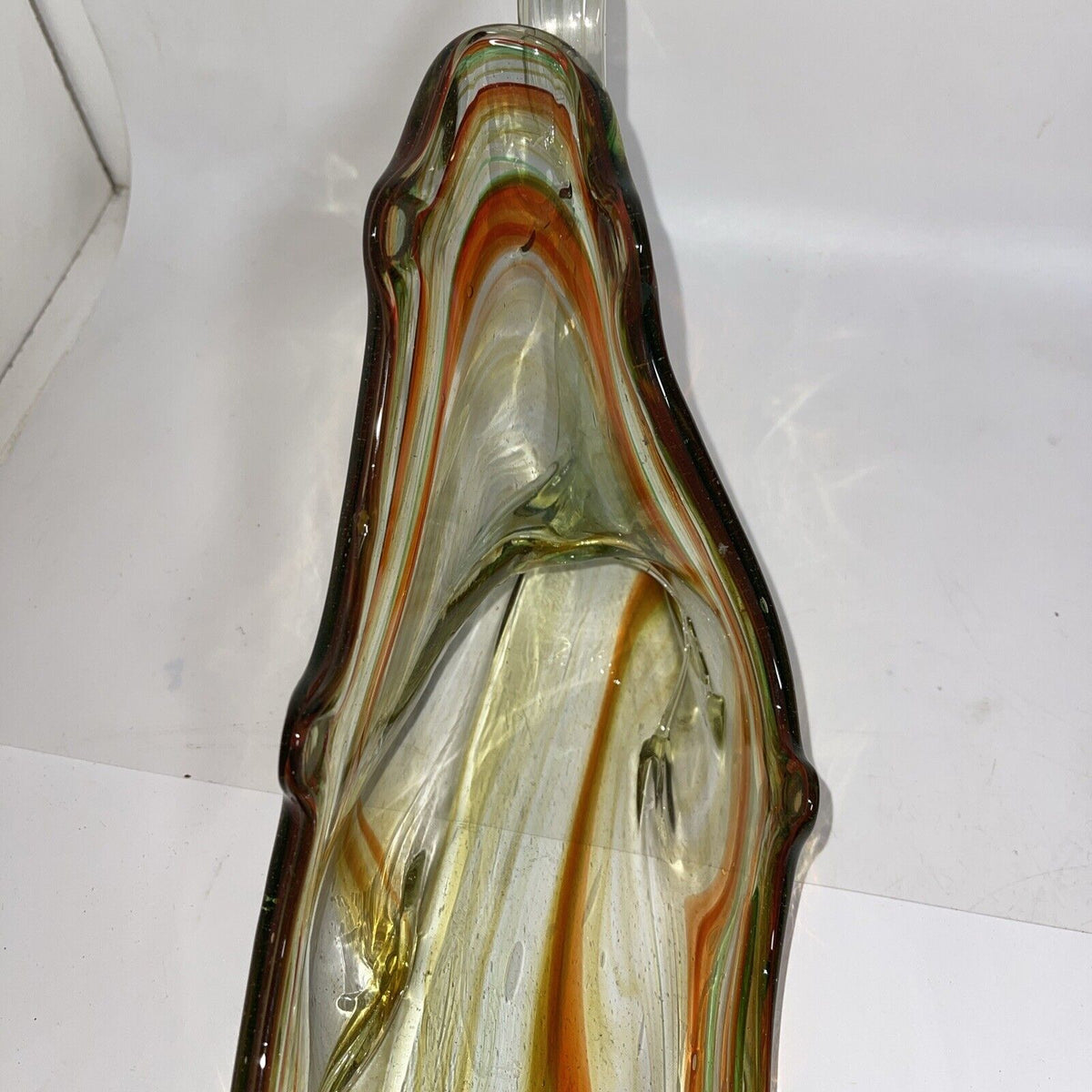 Vintage Large 20" Blown Art Glass Swan  Centerpiece Planter Bowl Dish
