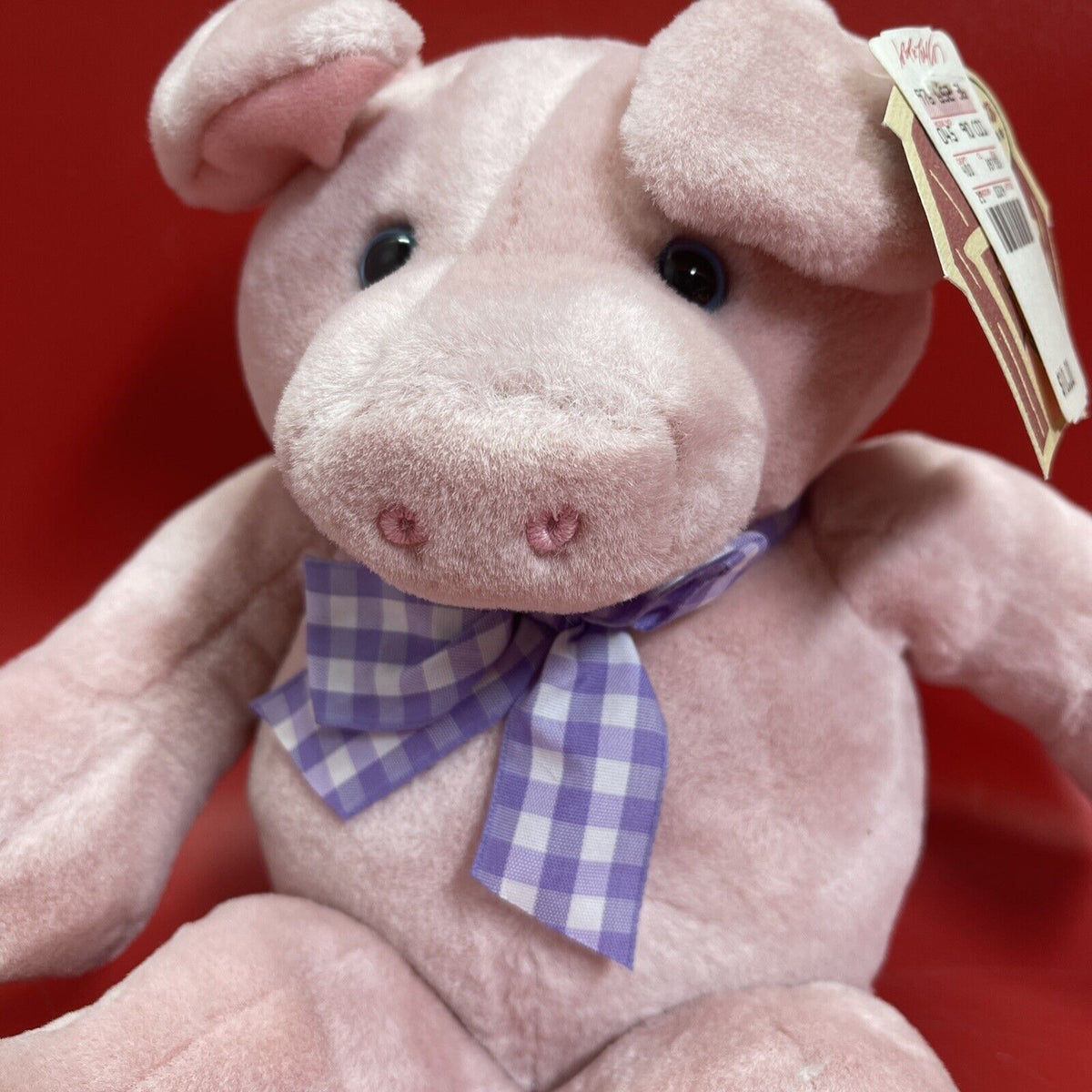 Seated 13" Squeeze to Oink Pig Named Charlotte Bean Bottom Plush Stuffed Toy