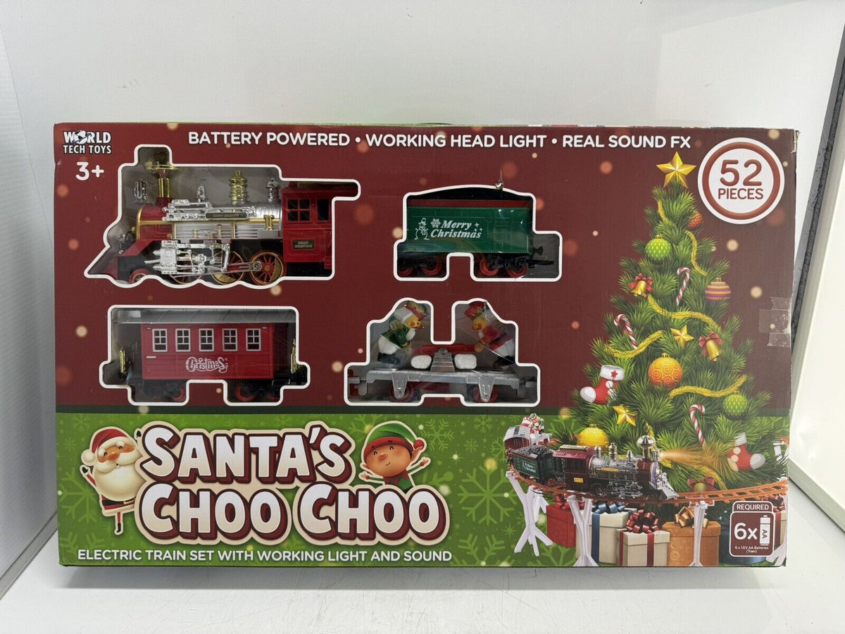 WORLD TECH TOYS SANTA'S CHOO CHOO ELECTRIC TRAIN With Working Light And Sound